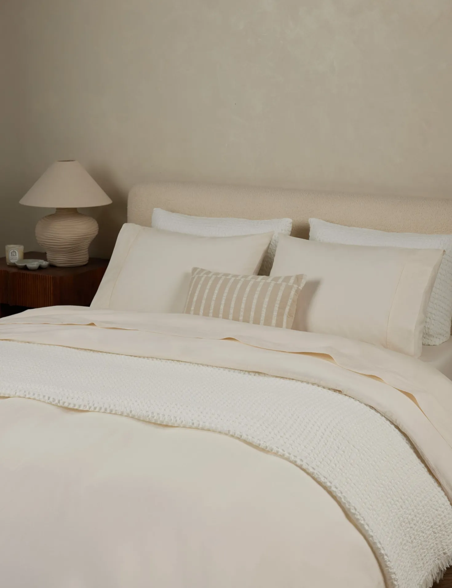 Lenora Textured Cotton Linen Blanket