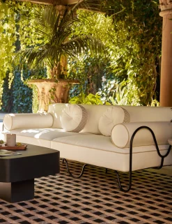 Littu Indoor / Outdoor Striped Disc Pillow by Sarah Sherman Samuel