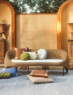 Littu Indoor / Outdoor Striped Disc Pillow by Sarah Sherman Samuel