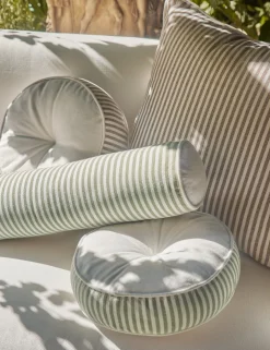 Littu Indoor / Outdoor Striped Disc Pillow by Sarah Sherman Samuel