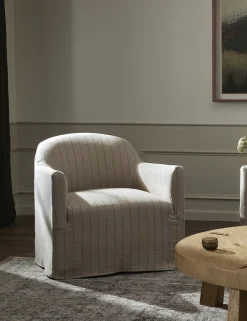Lowell Slipcover Swivel Chair by Amber Lewis x Four Hands