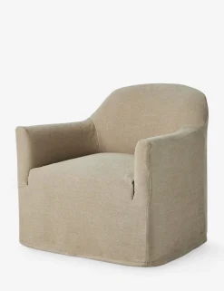 Lowell Slipcover Swivel Chair by Amber Lewis x Four Hands