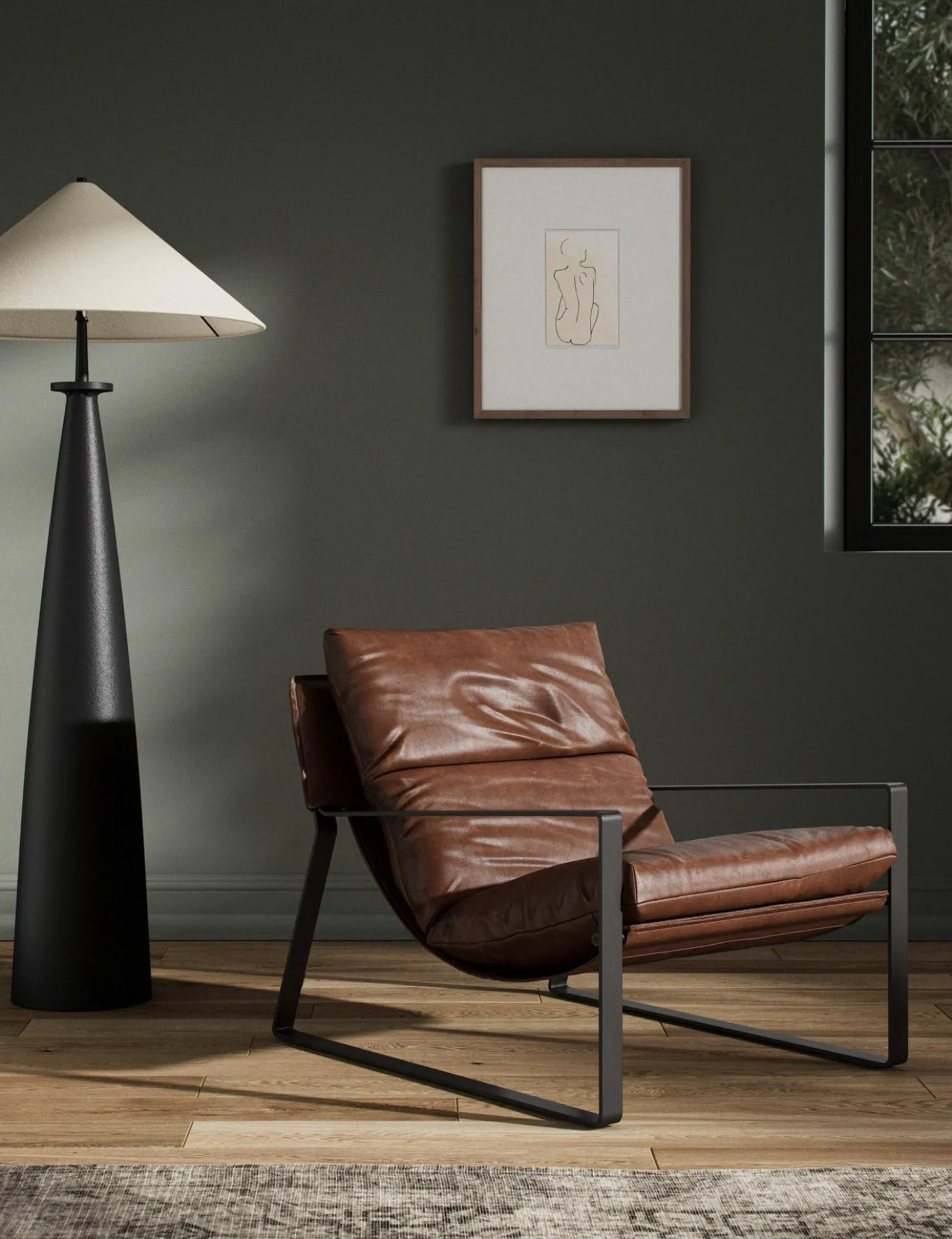 Marlyne Leather Accent Chair