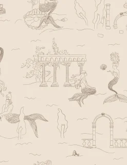 Mermaid Toile Wallpaper by Sarah Sherman Samuel