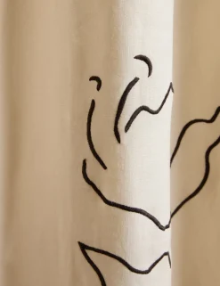 Narsi Embroidered Linen Curtain Panel by Sarah Sherman Samuel