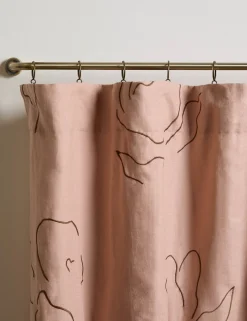 Narsi Embroidered Linen Curtain Panel by Sarah Sherman Samuel