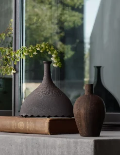 Noelle Geometric Decorative Vase, Black by Lemieux et Cie