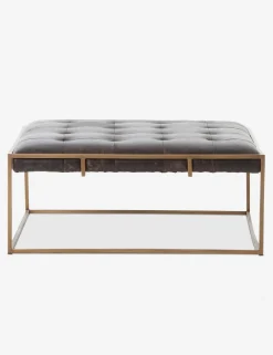 Olwina Square Leather Coffee Table