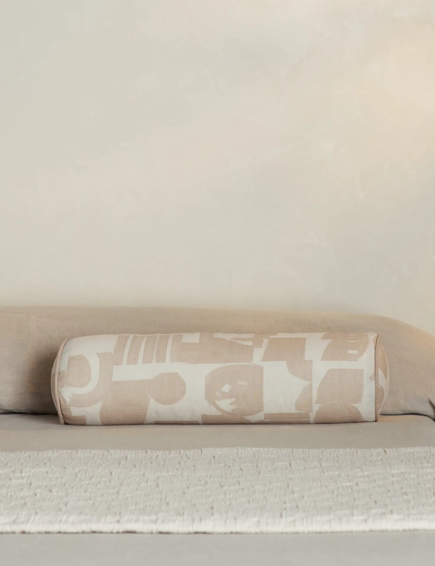 Organic Shapes Linen Bolster Pillow by Sarah Sherman Samuel