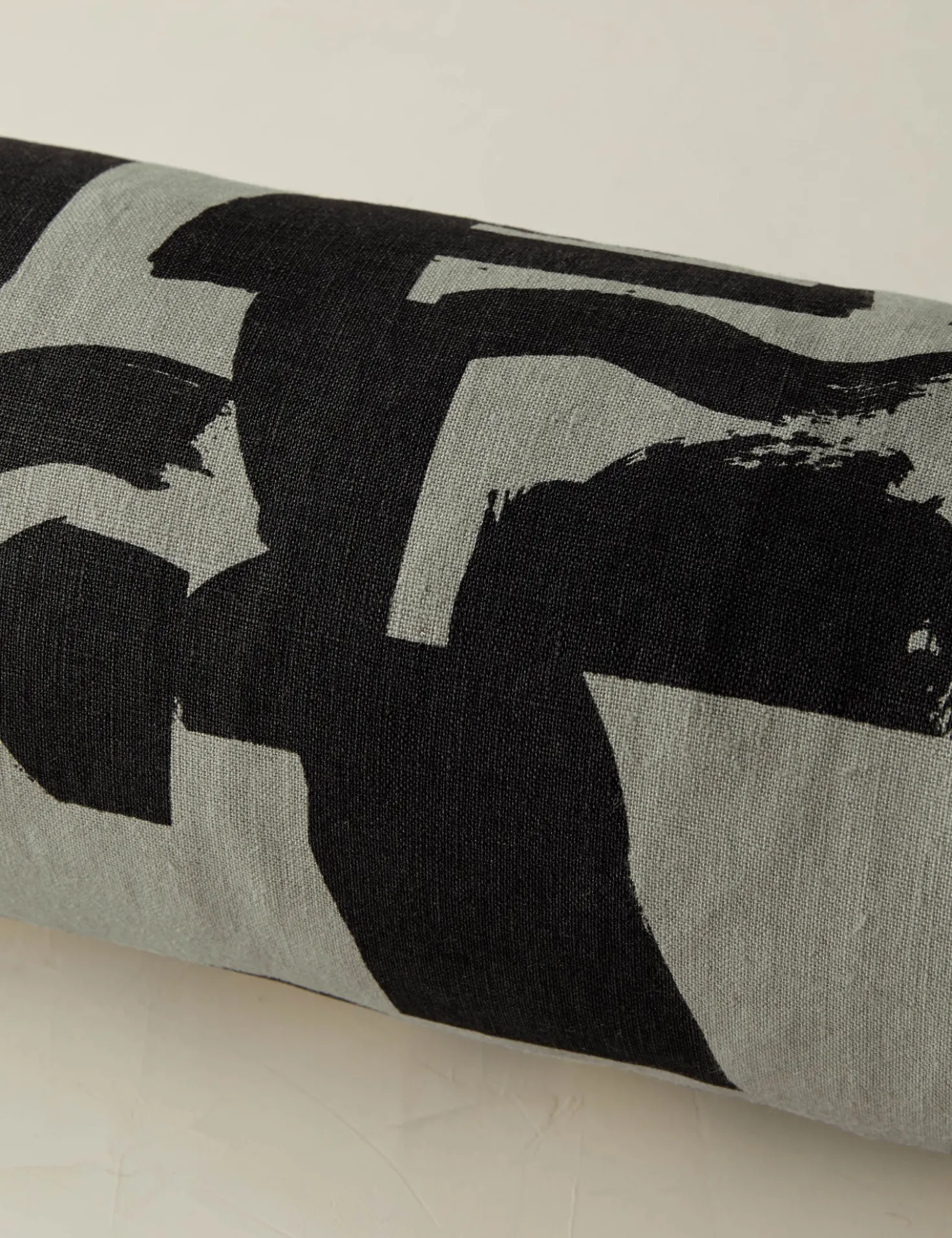 Organic Shapes Linen Bolster Pillow by Sarah Sherman Samuel