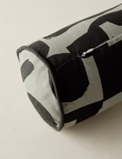 Organic Shapes Linen Bolster Pillow by Sarah Sherman Samuel