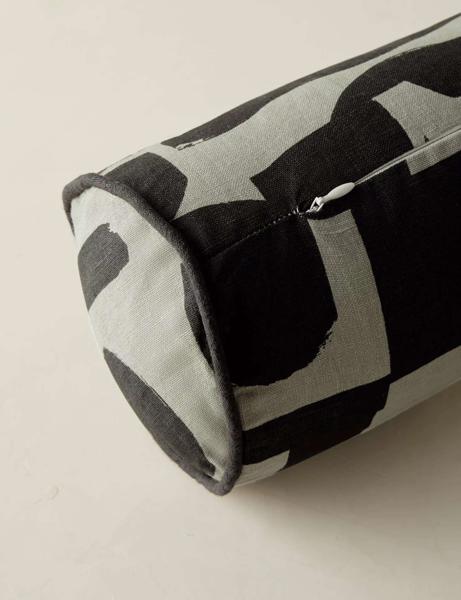 Organic Shapes Linen Bolster Pillow by Sarah Sherman Samuel