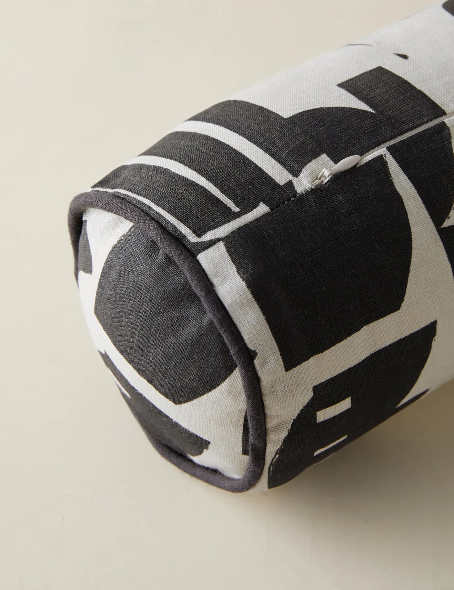 Organic Shapes Linen Bolster Pillow by Sarah Sherman Samuel