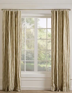 Painterly Stripe Linen Curtain Panel by Sarah Sherman Samuel