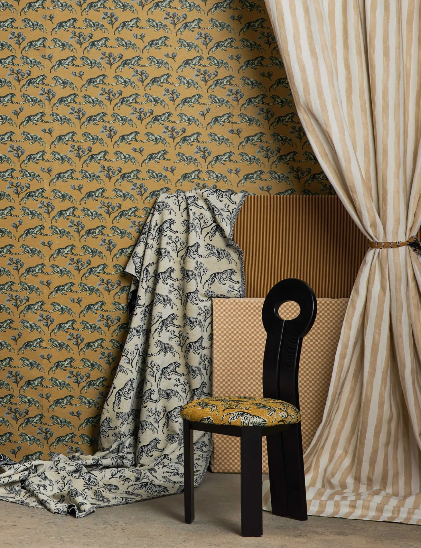 Painterly Stripe Linen Curtain Panel by Sarah Sherman Samuel