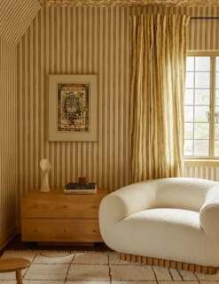 Painterly Stripe Linen Curtain Panel by Sarah Sherman Samuel