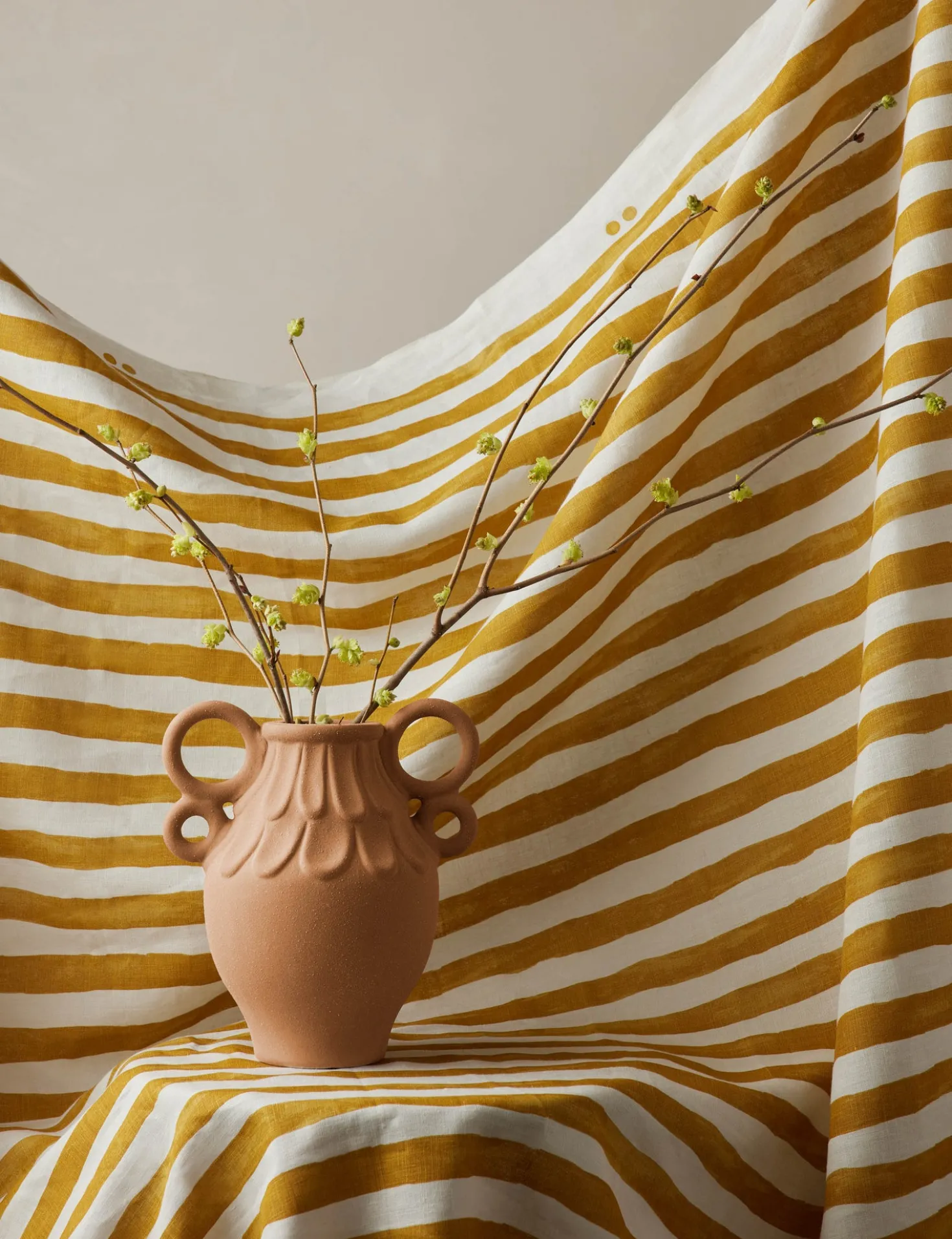 Painterly Stripe Linen Fabric by Sarah Sherman Samuel