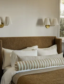 Painterly Stripe Linen Long Bolster Pillow by Sarah Sherman Samuel