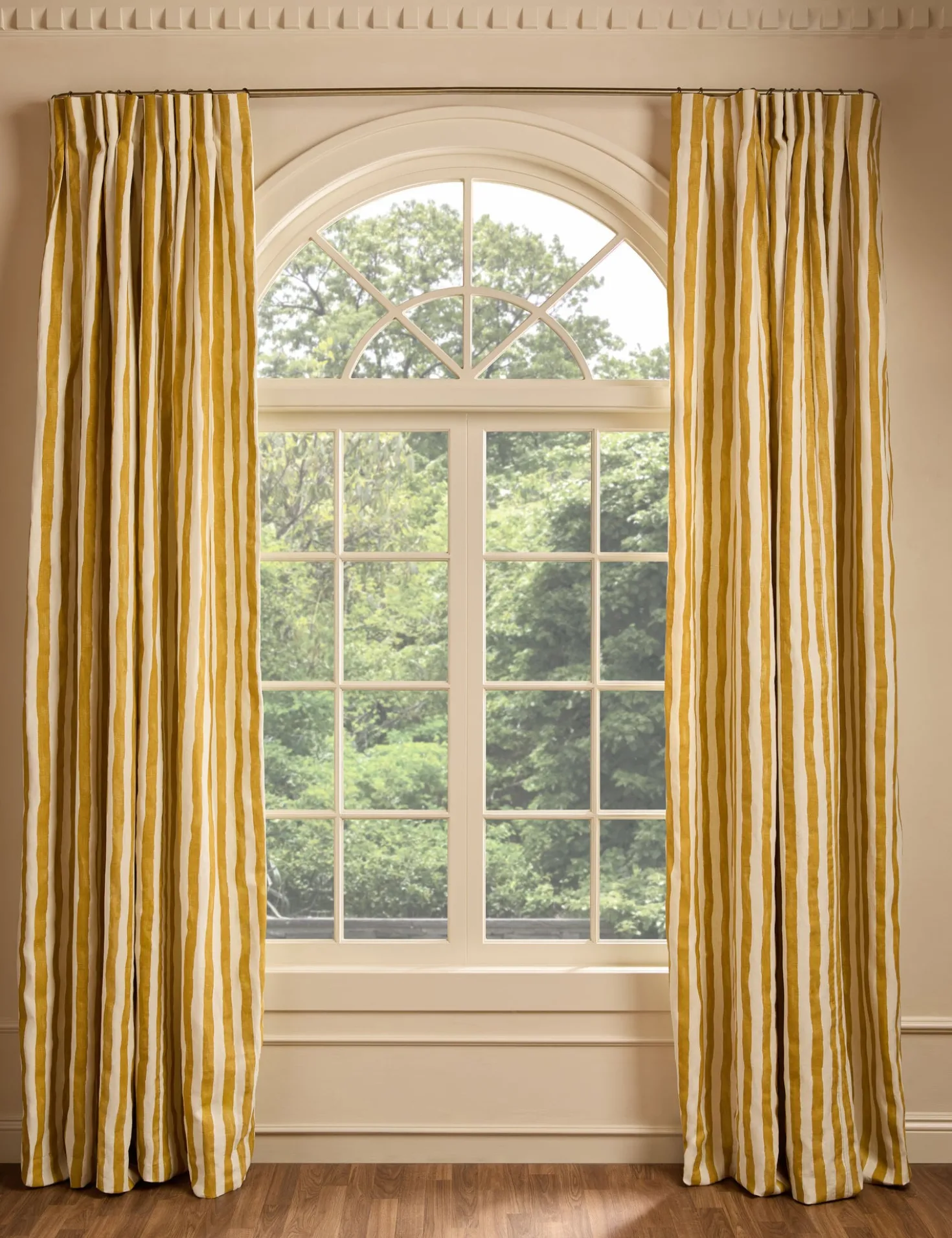 Painterly Stripe Pleated Curtain Panel by Sarah Sherman Samuel