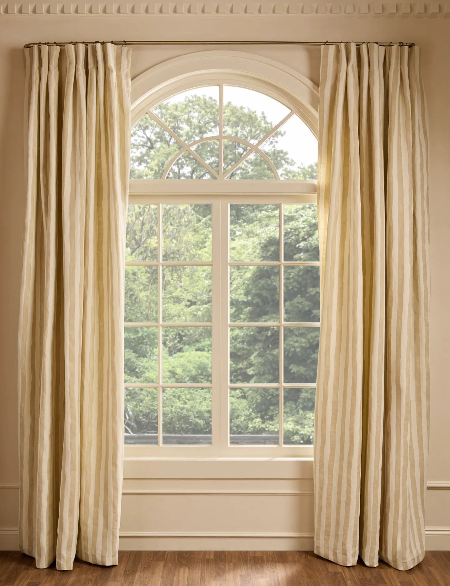 Painterly Stripe Pleated Curtain Panel by Sarah Sherman Samuel