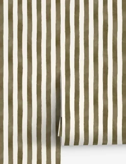 Painterly Stripe Wallpaper by Sarah Sherman Samuel