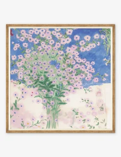 Papillons Et Margeurites Diptych Print by Paule Marrot