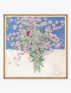 Papillons Et Margeurites Diptych Print by Paule Marrot