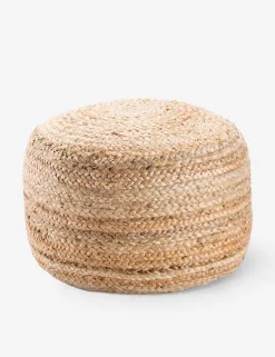 Patan Round Pouf, Natural