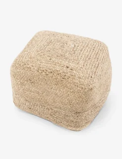 Patan Square Pouf, Natural