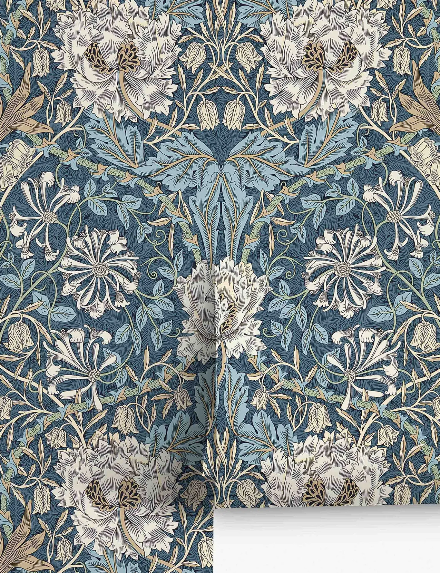 Pure Honeysuckle & Tulip Wallpaper by Morris & Co.