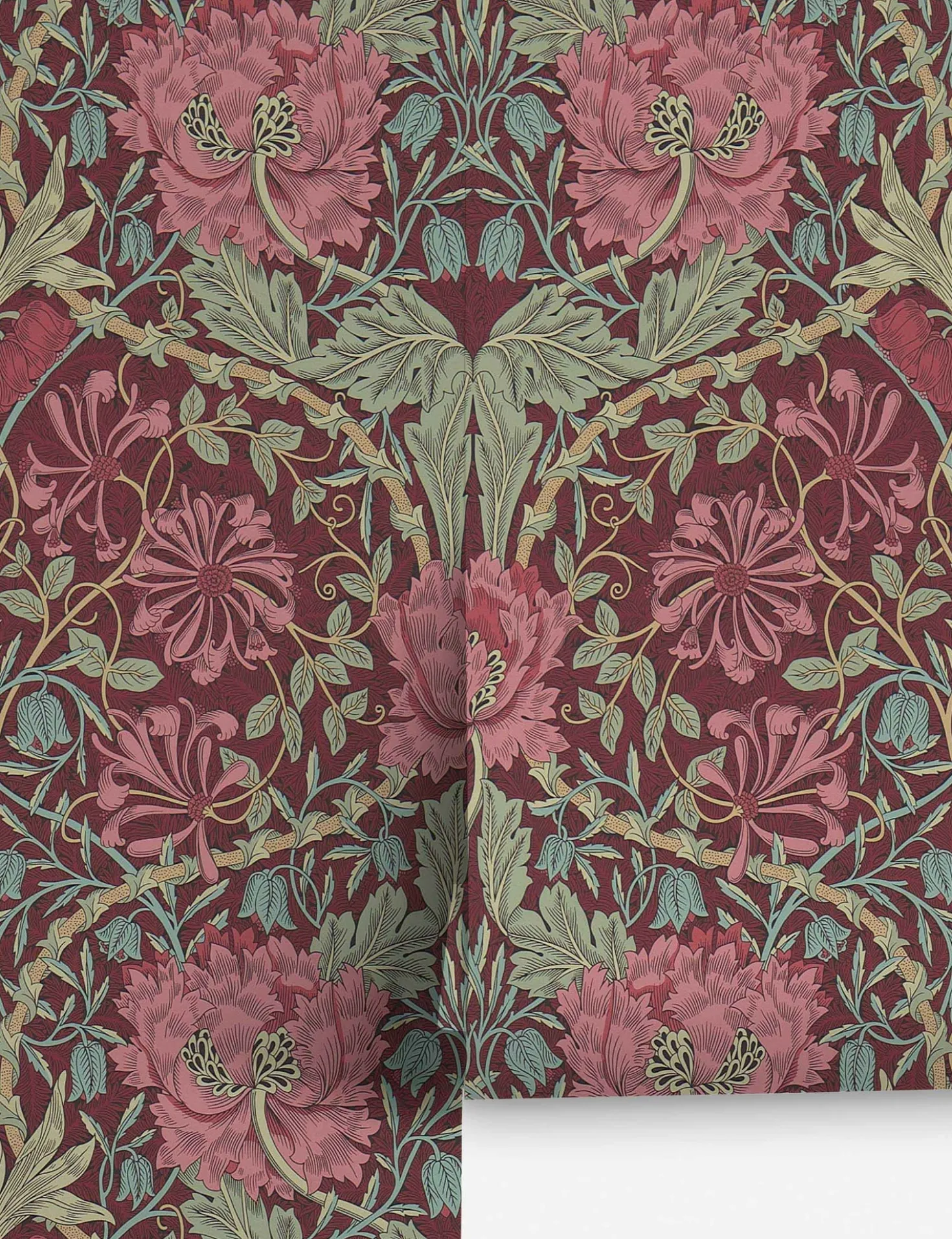 Pure Honeysuckle & Tulip Wallpaper by Morris & Co.