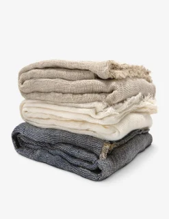 River Oversized Linen Throw by Pom Pom at Home