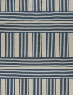 Roman Holiday Grid Flax Linen Fabric by Wallshoppe