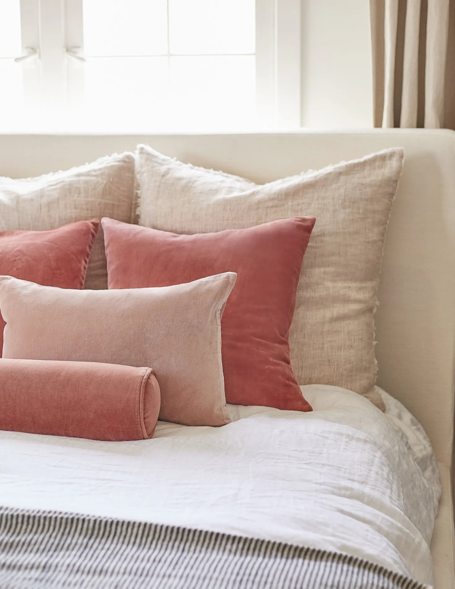 Sabine Velvet Bolster Pillow