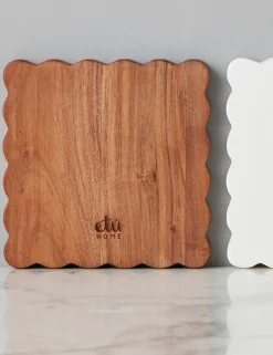 Scalloped Wood Appetizer Cheese Boards (Set of 2) by etúHOME