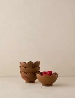 Scalloped Wood Bowls (Set of 4) by Sarah Sherman Samuel