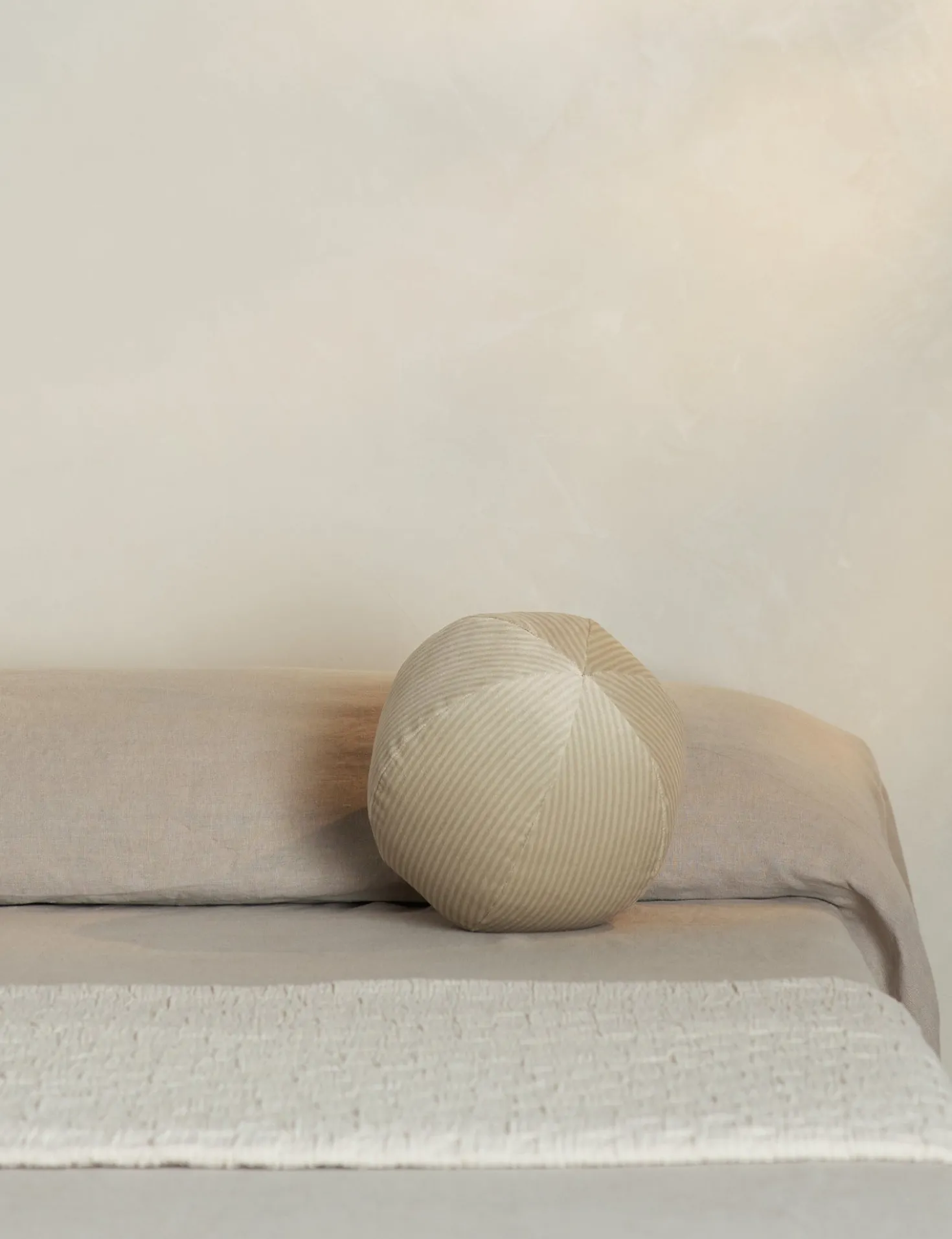 Striped Velvet Ball Pillow by Sarah Sherman Samuel