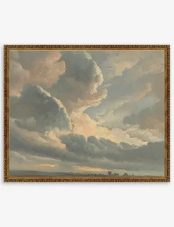 Study of Clouds with a Sunset near Rome Wall Art by Simon Alexandre Clement Denis
