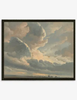 Study of Clouds with a Sunset near Rome Wall Art by Simon Alexandre Clement Denis