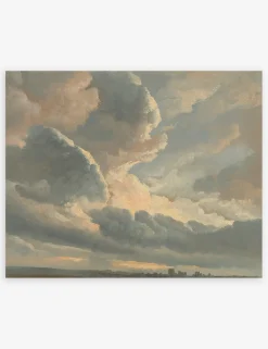 Study of Clouds with a Sunset near Rome Wall Art by Simon Alexandre Clement Denis