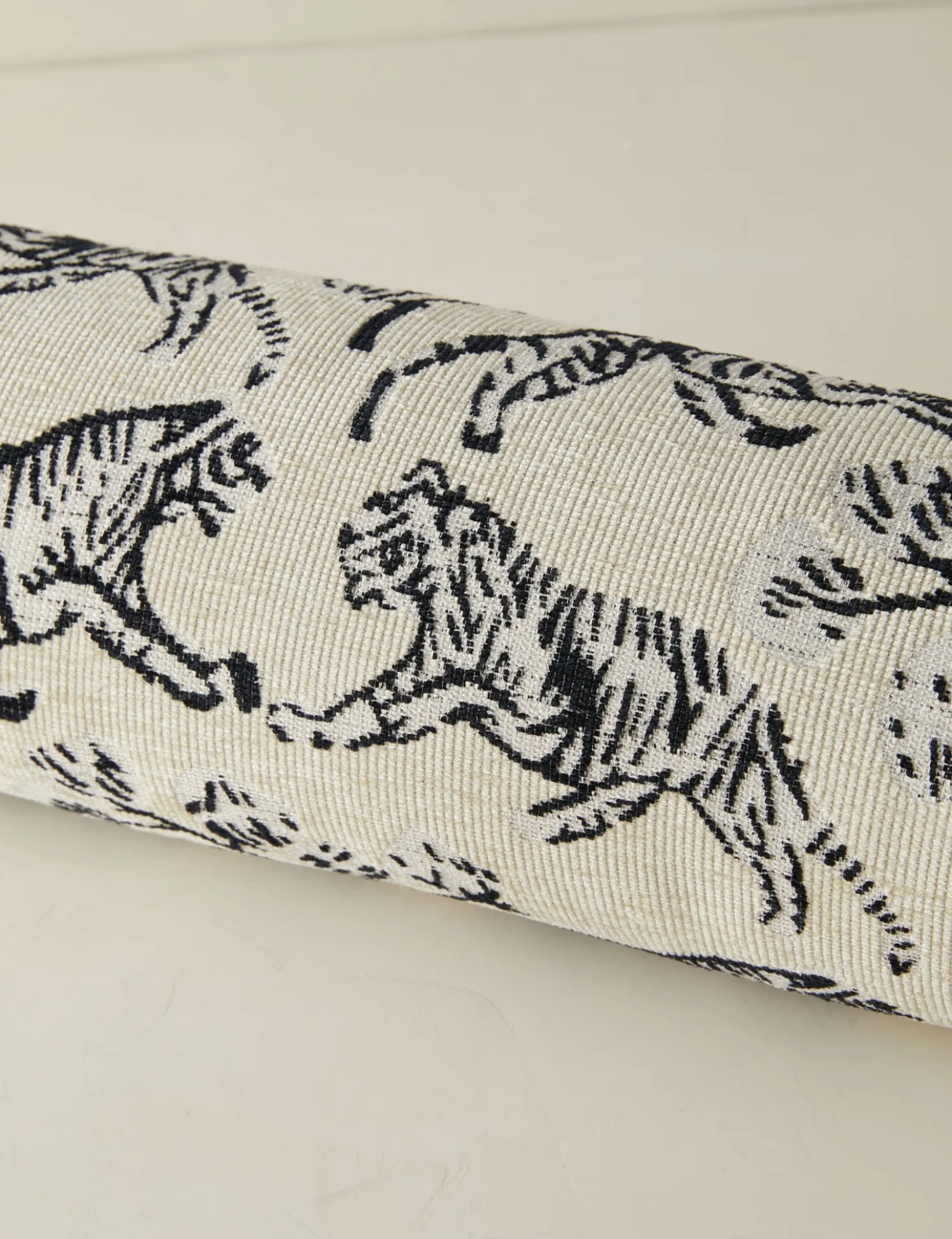 Tiger Jacquard Bolster Pillow by Sarah Sherman Samuel
