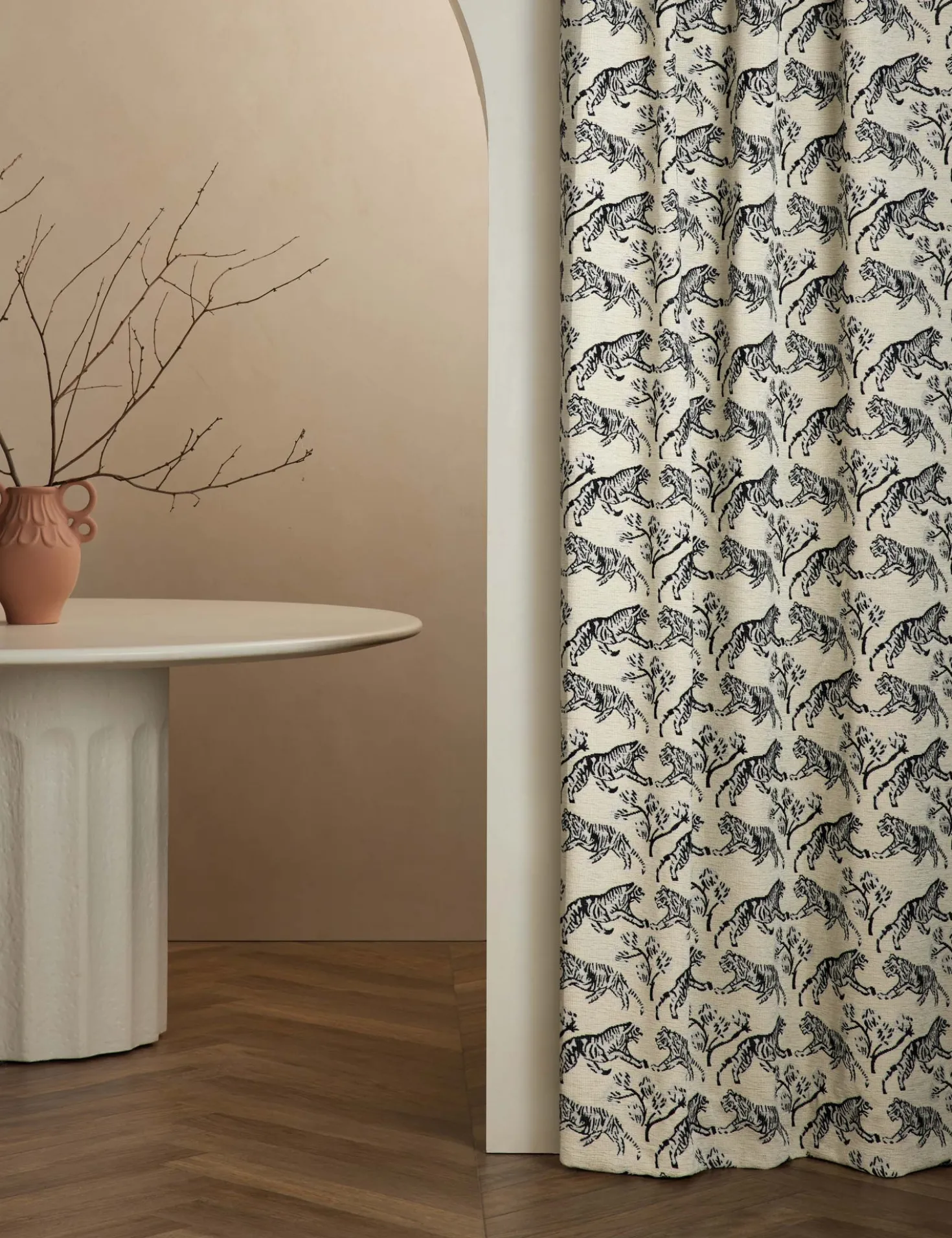 Tiger Jacquard Curtain Panel by Sarah Sherman Samuel