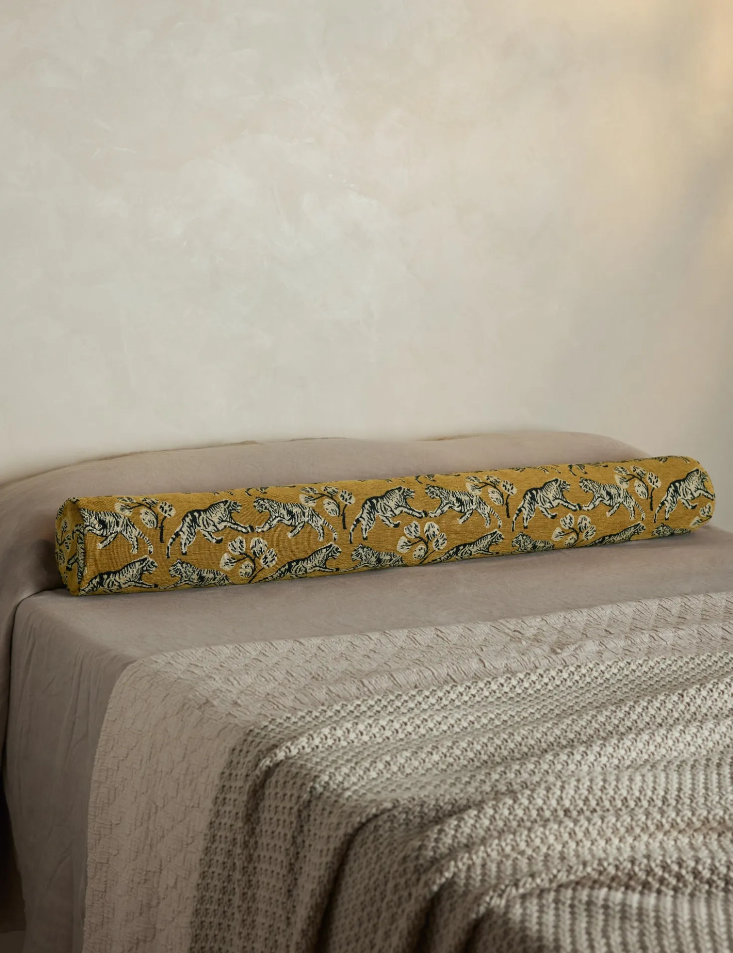 Tiger Jacquard Long Bolster Pillow by Sarah Sherman Samuel
