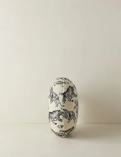 Tiger Jacquard Round Pillow by Sarah Sherman Samuel