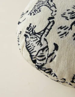 Tiger Jacquard Round Pillow by Sarah Sherman Samuel