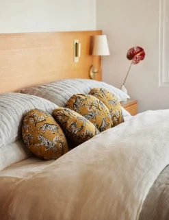 Tiger Jacquard Round Pillow by Sarah Sherman Samuel
