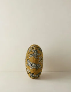 Tiger Jacquard Round Pillow by Sarah Sherman Samuel