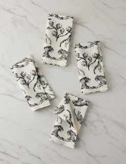 Tiger Linen Napkins (Set of 4) by Sarah Sherman Samuel