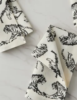 Tiger Linen Napkins (Set of 4) by Sarah Sherman Samuel
