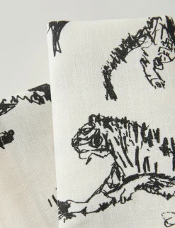 Tiger Linen Napkins (Set of 4) by Sarah Sherman Samuel